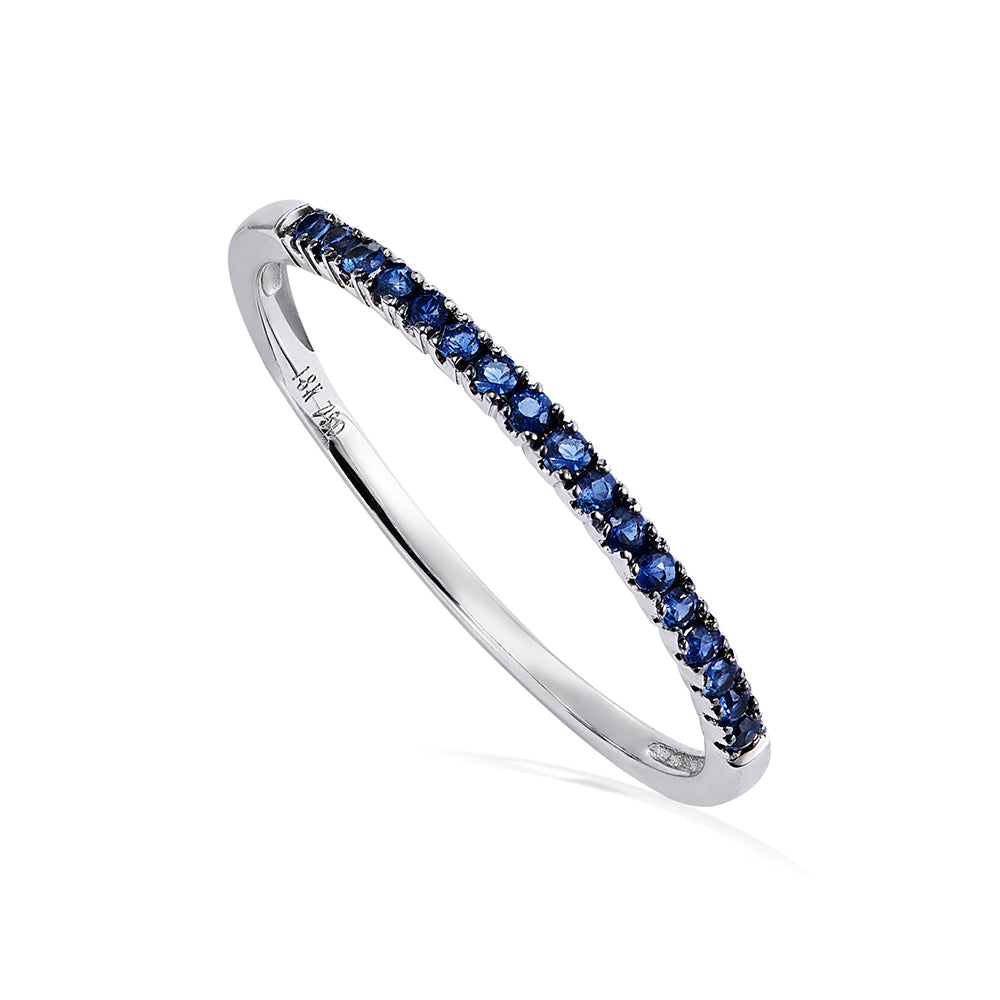 Blue Sapphire Half Whisper Ring