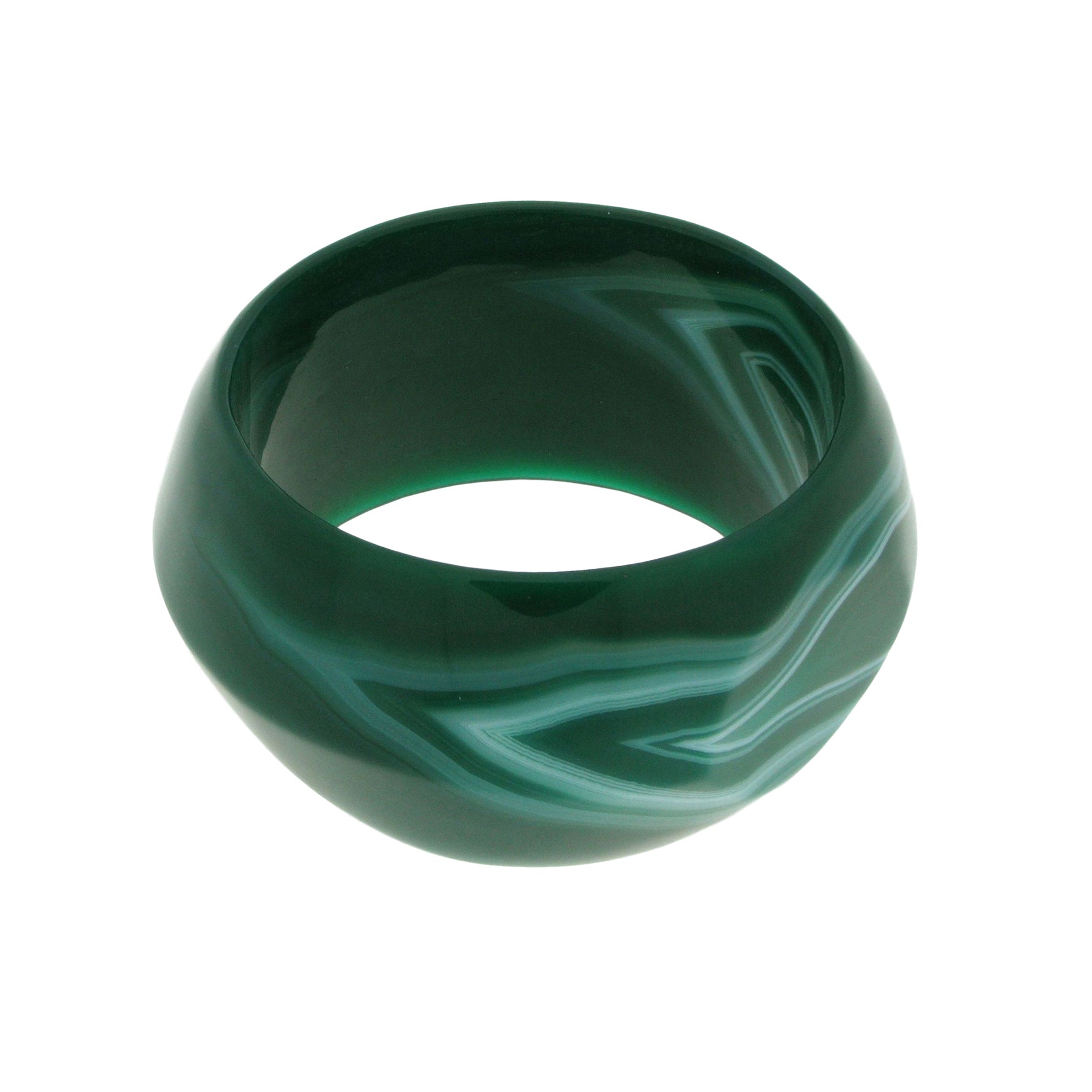 Solid Green Agate Bangle
