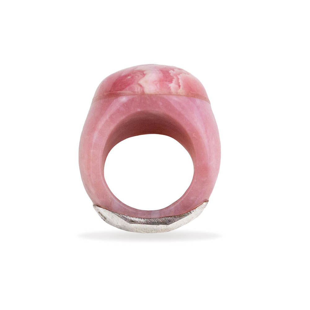 Rhodochrosite and Peruvian Pink Opal Portrait Ring By Barbara Harris Water Jewels