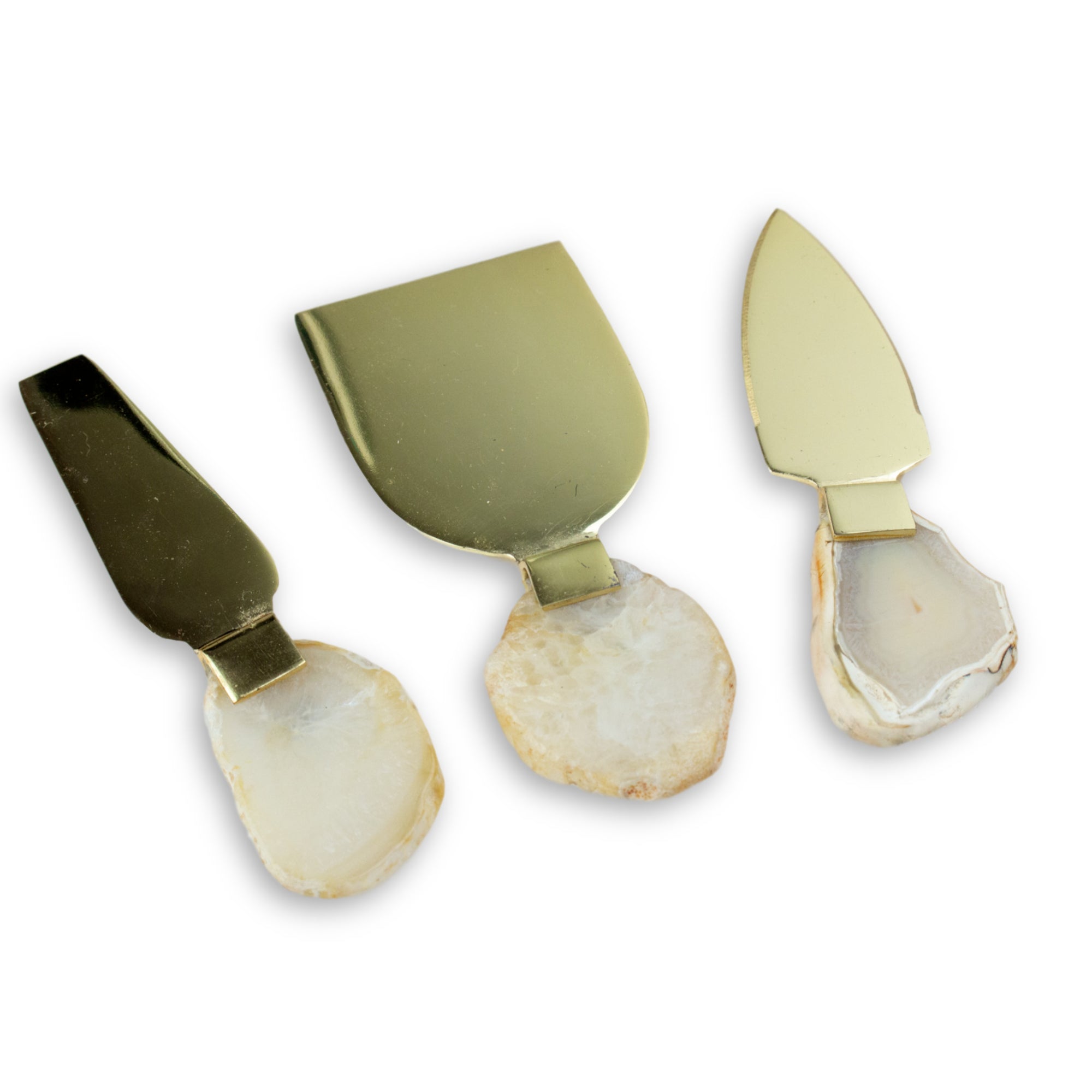 Set of 3 Agate Cheese Knives