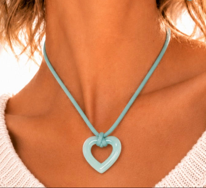 Amazonite Open Heart Pendant