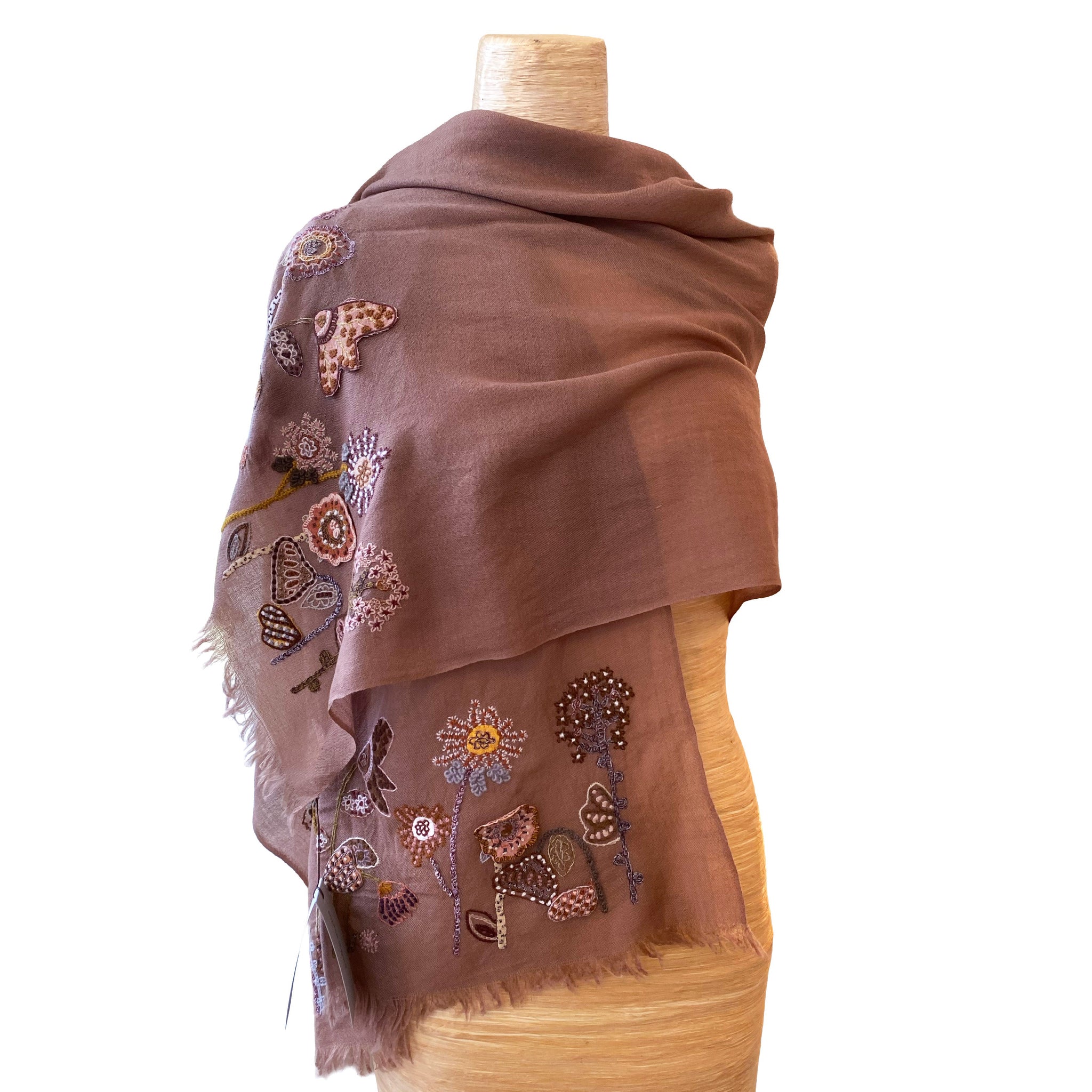 Sophie Digard Flower Embroidered Scarf