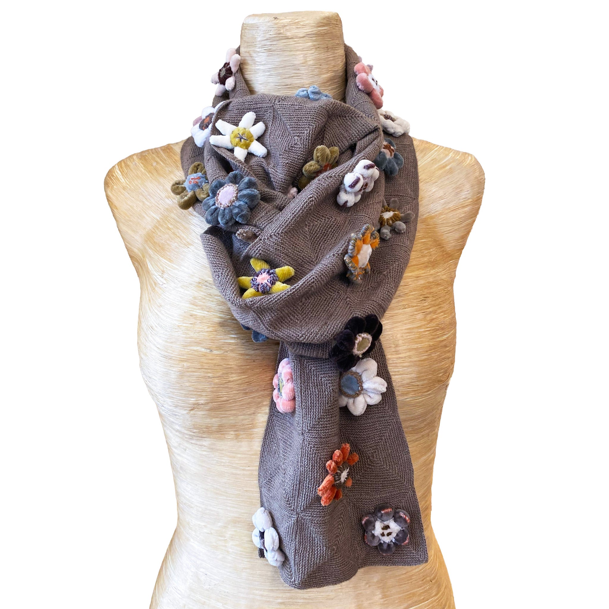 Sophie Digard Flower Crocheted Scarf