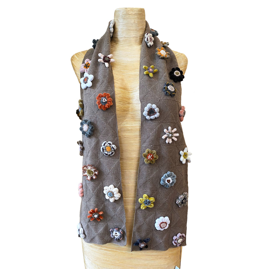Sophie Digard Flower Crocheted Scarf