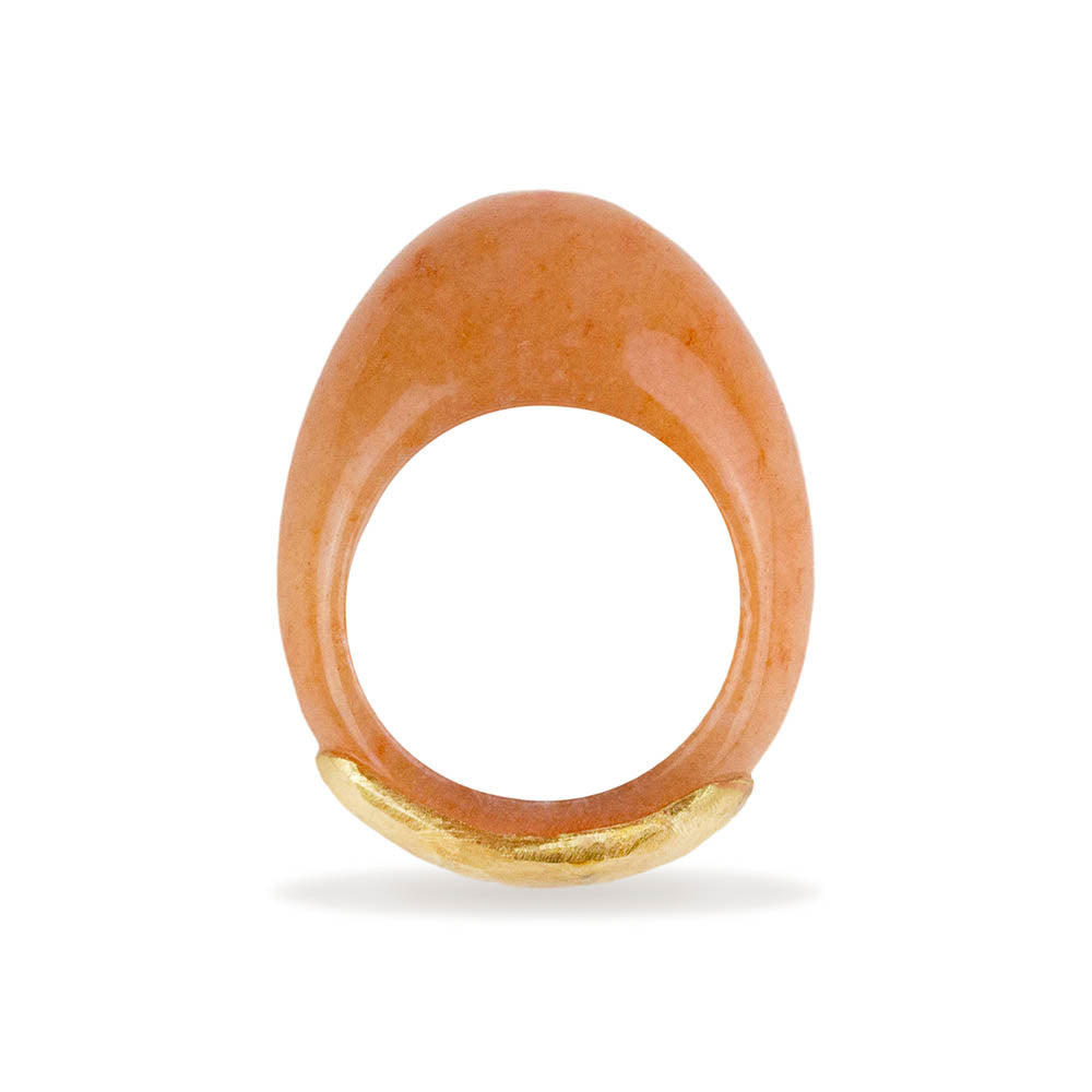 Aventurine Orange Dome Ring By Barbara Harris Water Jewels
