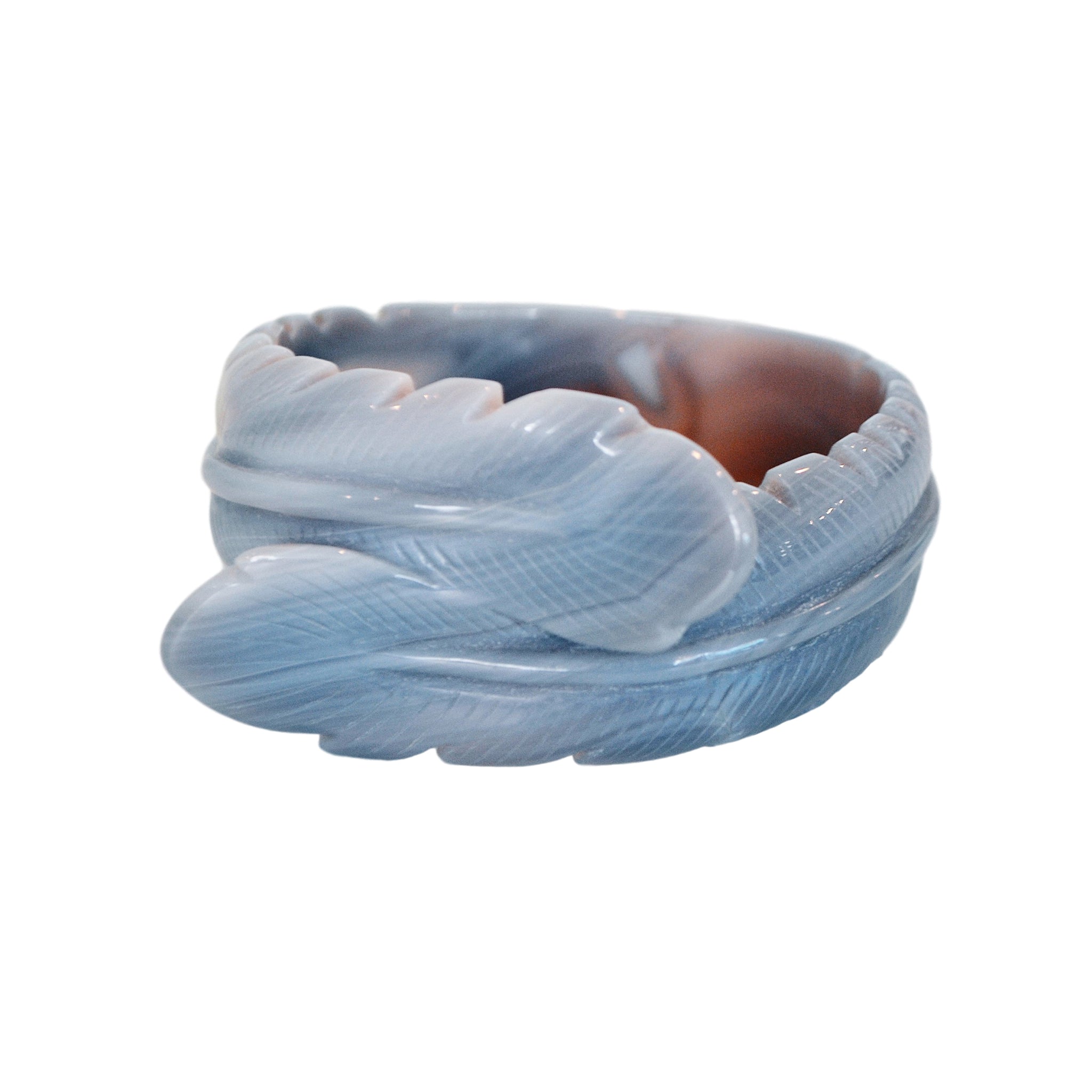 Blue-Grey Chalcedony Feather Bracelet