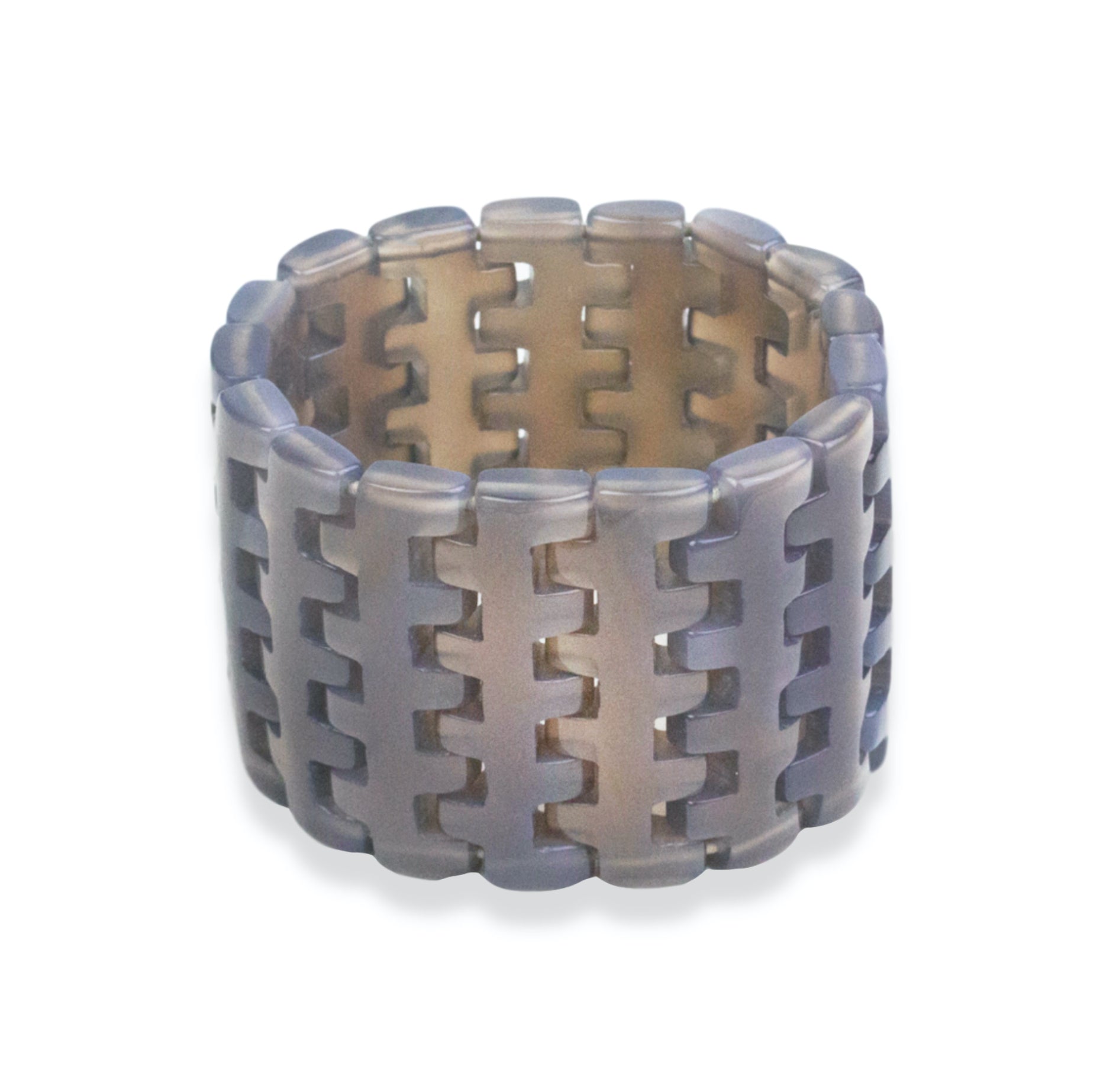 Chalcedony Puzzle Bracelet Elasticated