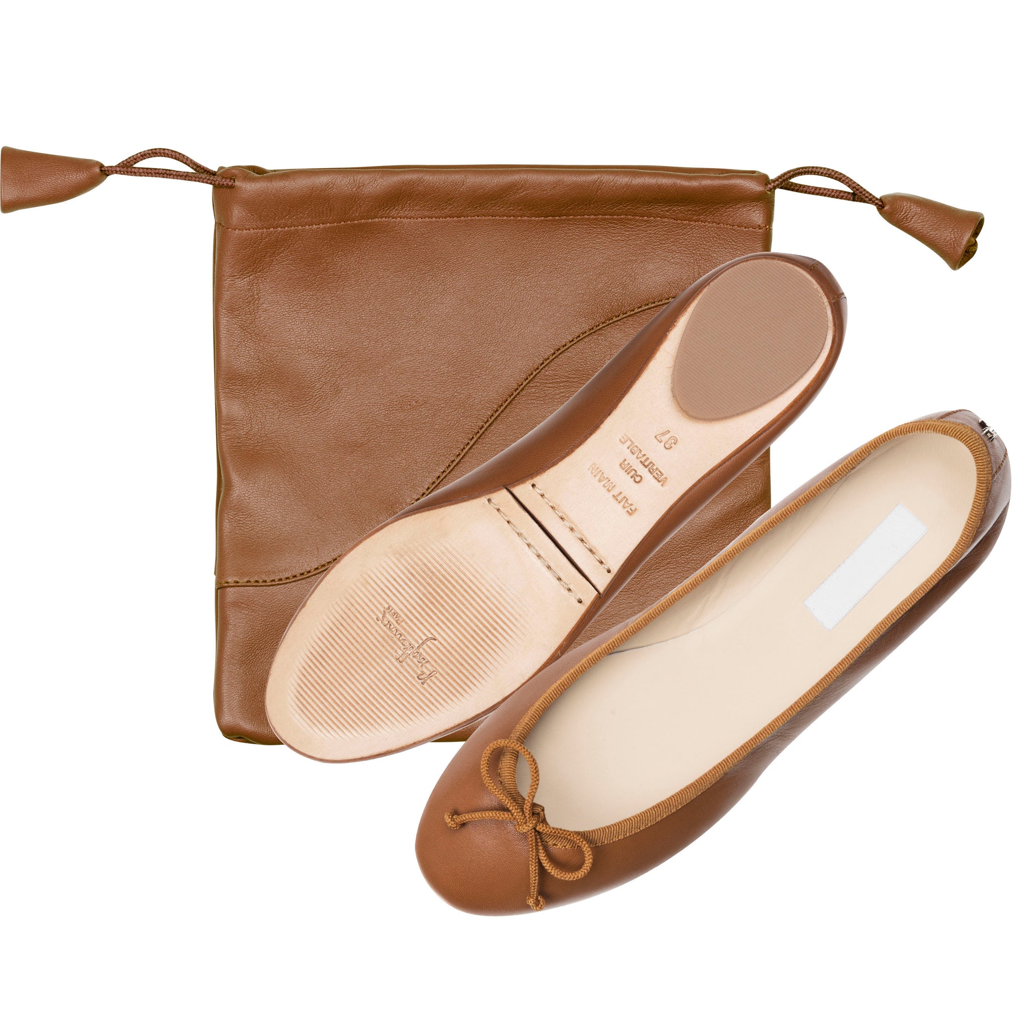 Ballet Pumps Light Brown with Carry Bag