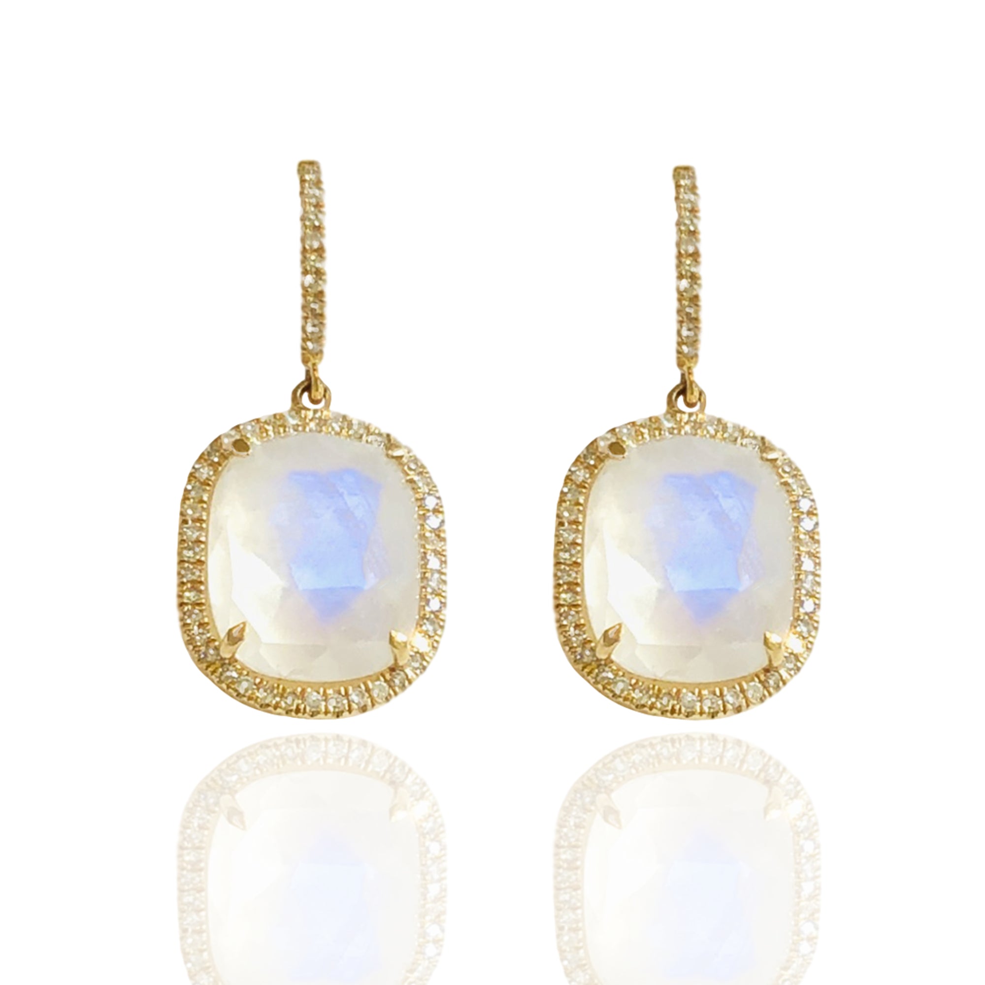 Moonstone Diamond Earrings