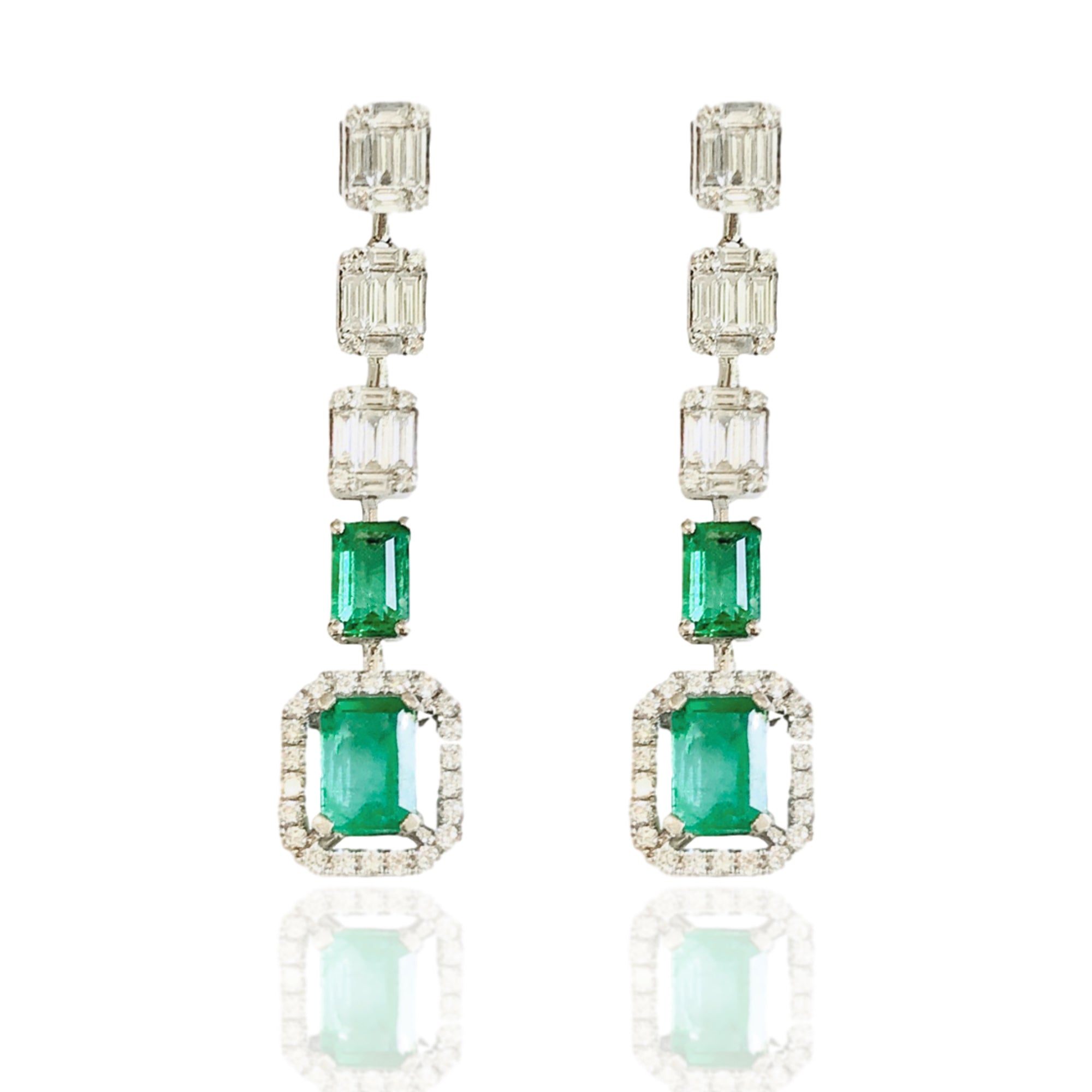 Emerald and Diamond Ava Earring