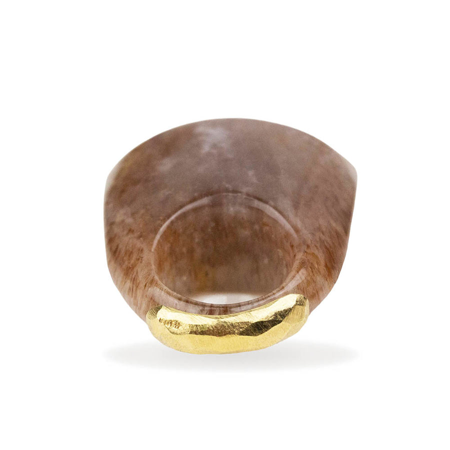 Gold Rutile Quartz Table Mountain Ring