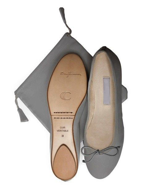 Ballet Pumps Grey with Carry Bag