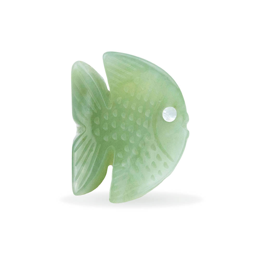 Solid Green Jade Fish Ring By Barbara Harris Water Jewels