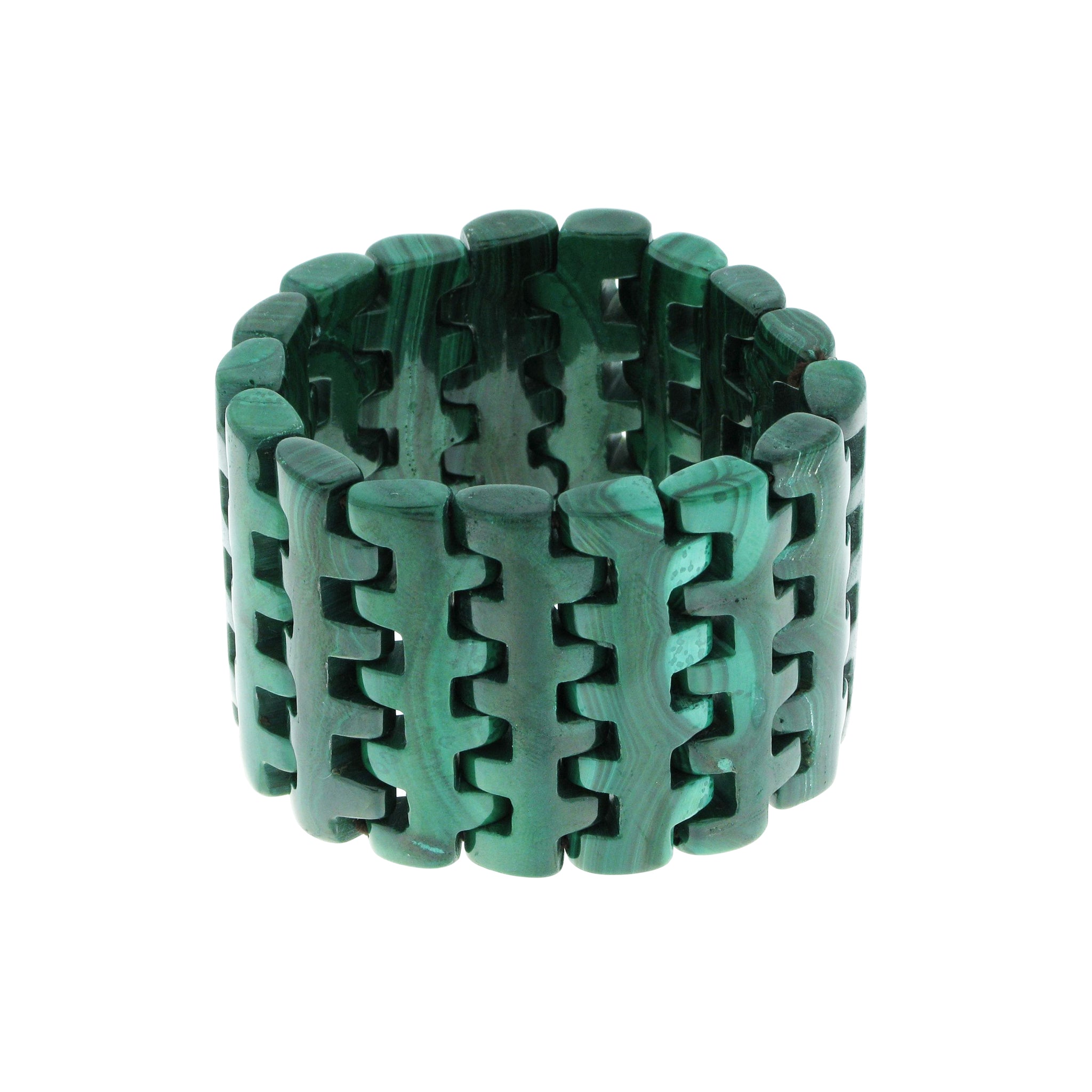 Green Malachite Puzzle Elasticated bracelet