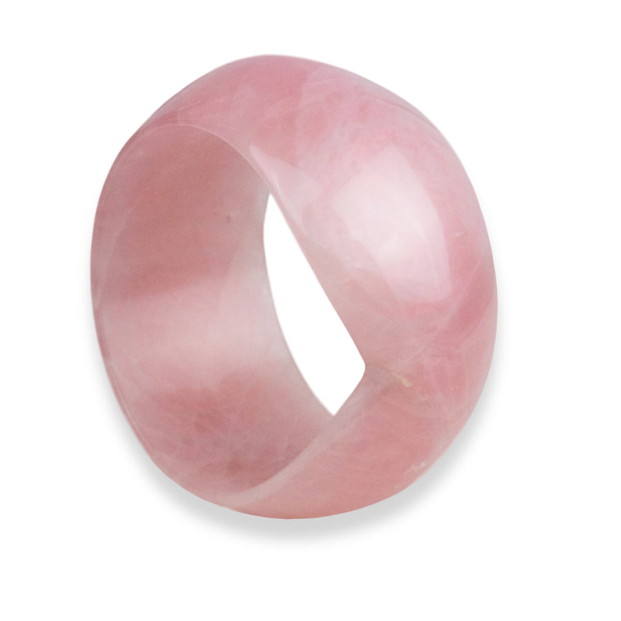 Solid Rose Quartz Gemstone Bangle