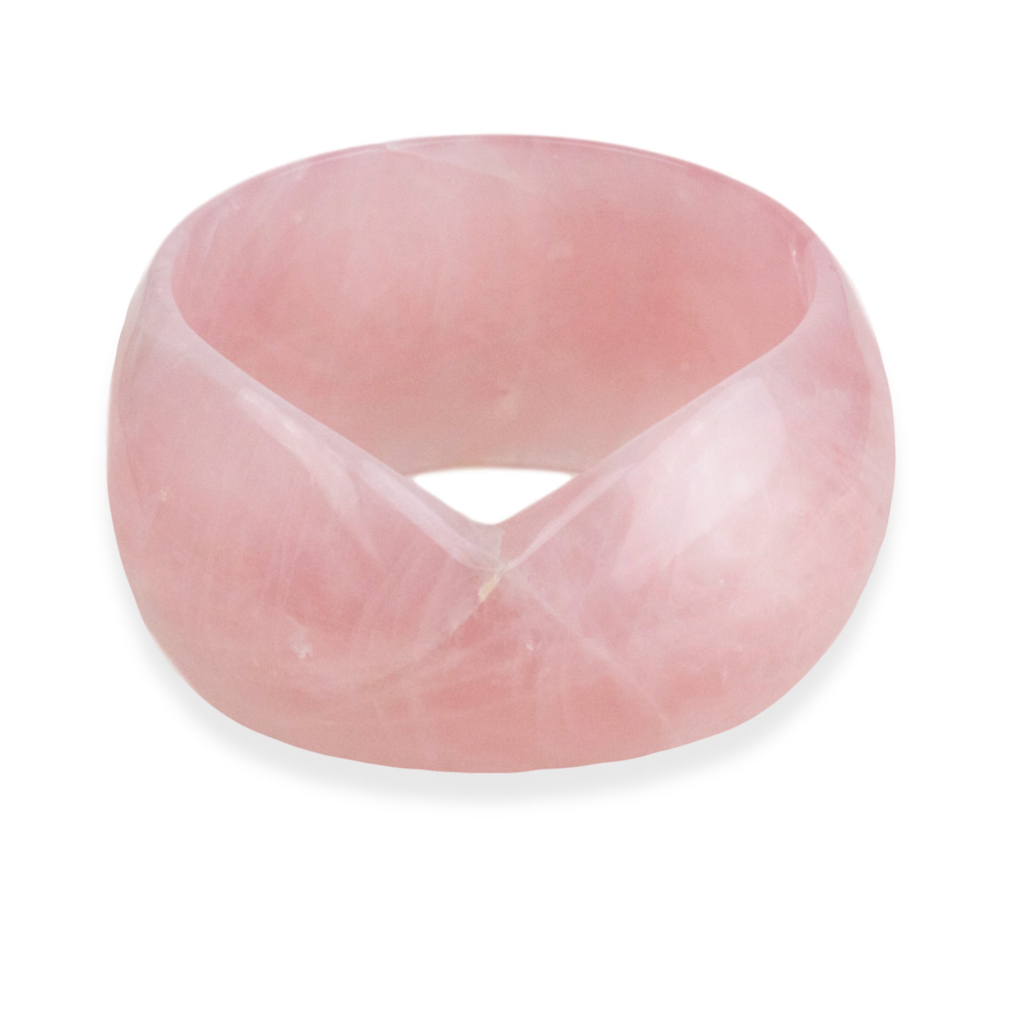 Solid Rose Quartz Gemstone Bangle