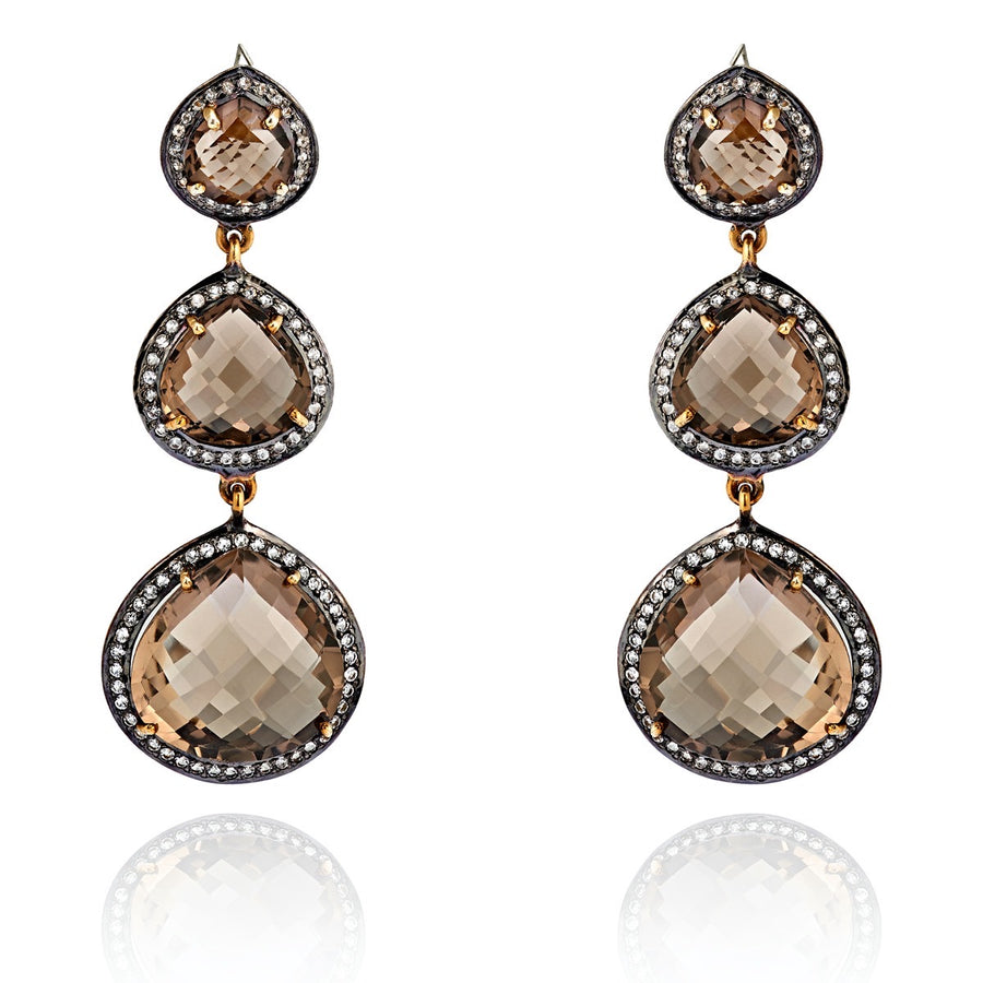 Smoky Quartz Byzance Earring
