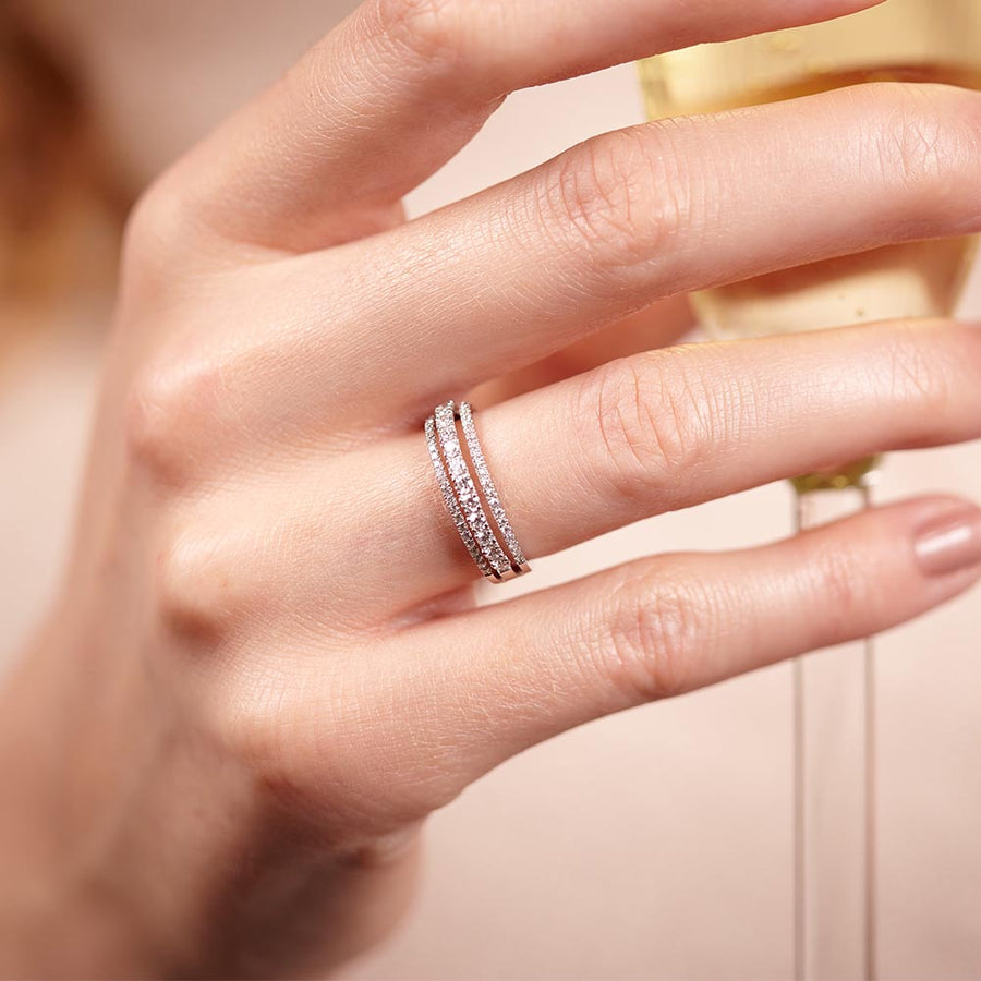 Triple Whisper Diamond Ring