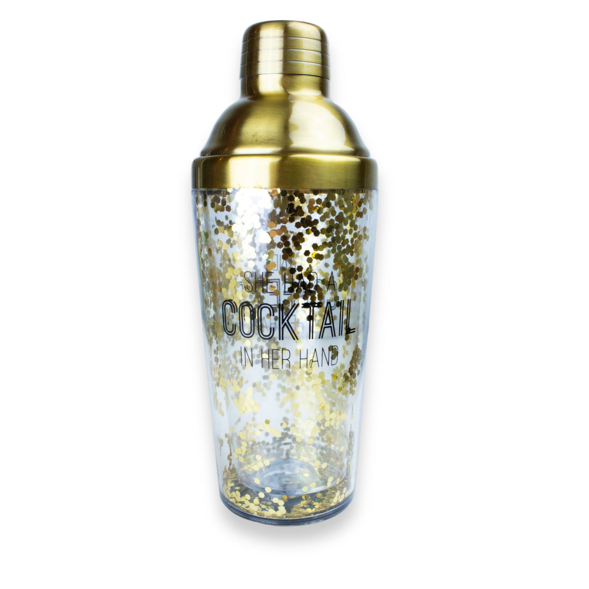 Gold Glitter Cocktail Shaker Barbara Harris Water Jewels
