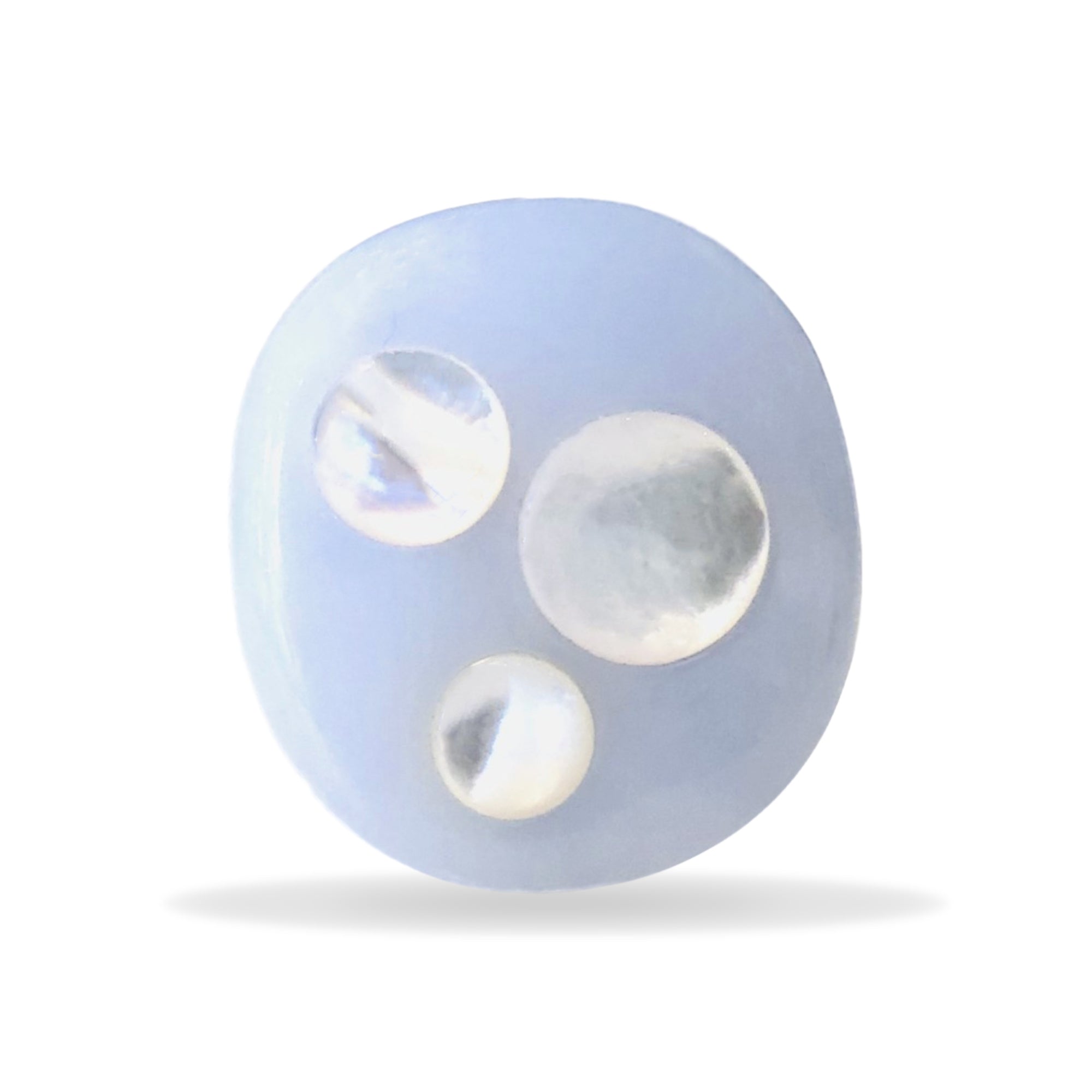 Chalcedony and Mother of Pearl Orb Ring