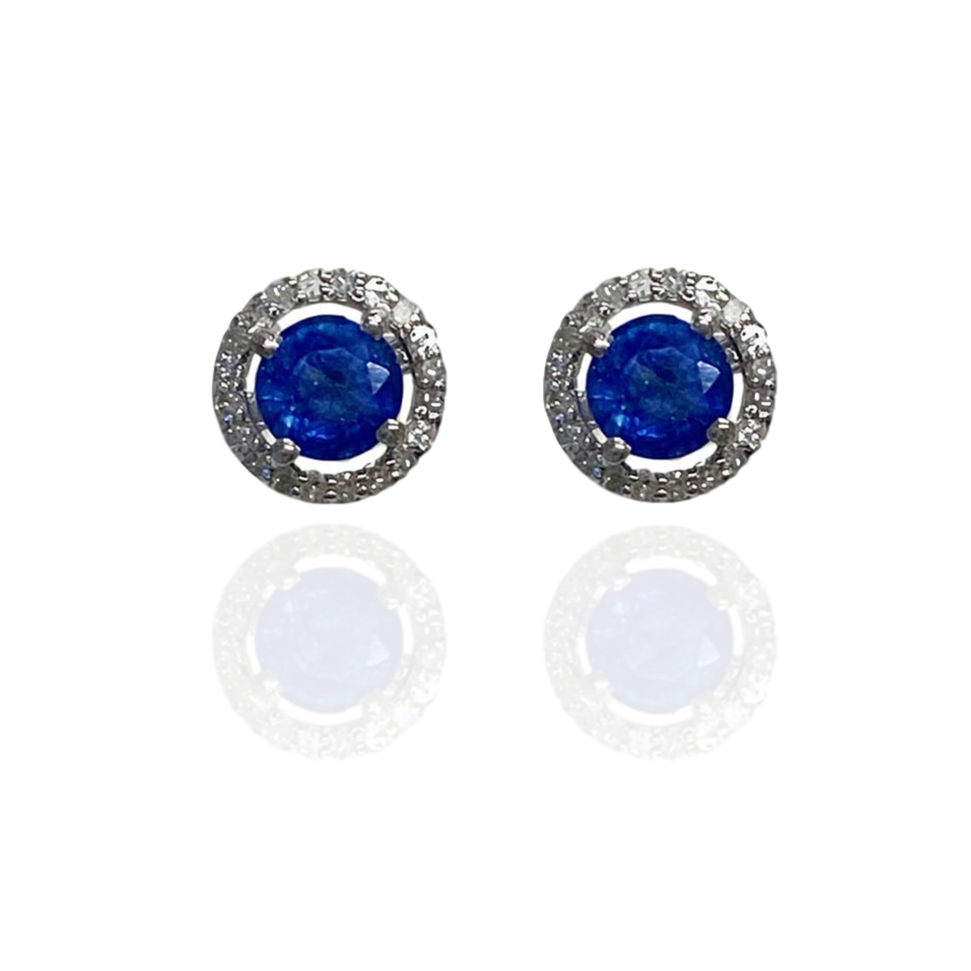 Sapphire and Diamond Stud Earrings