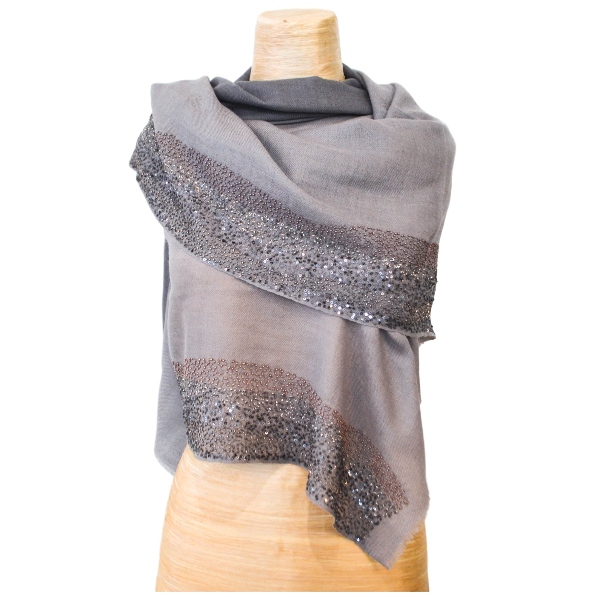 Twilight Grey Beaded Shawl by Barbara Harris Water Jewels Twilight Grey Beaded Shawl by Barbara Harris Water Jewels