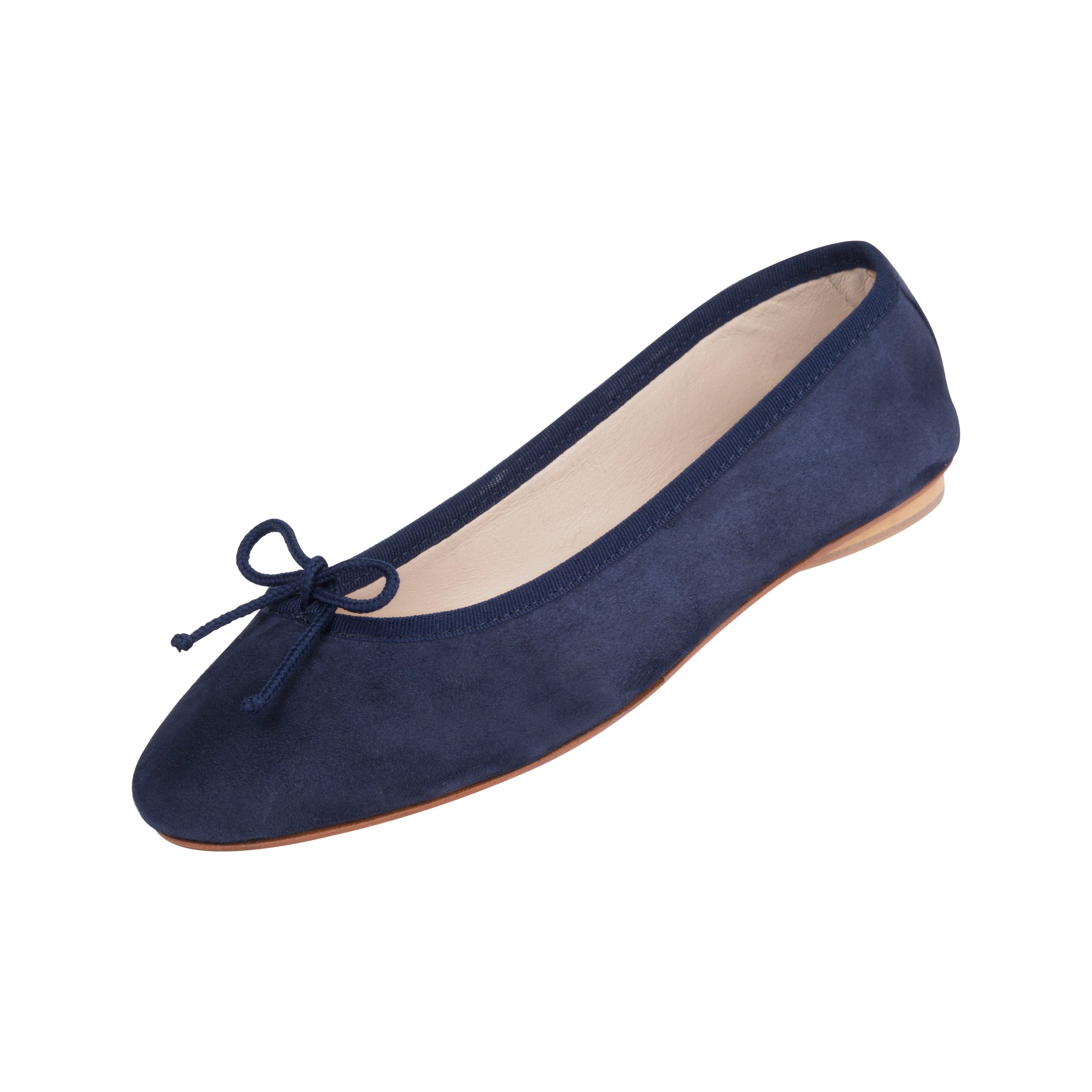 Ballet Pumps Navy Suede with Carry Bag