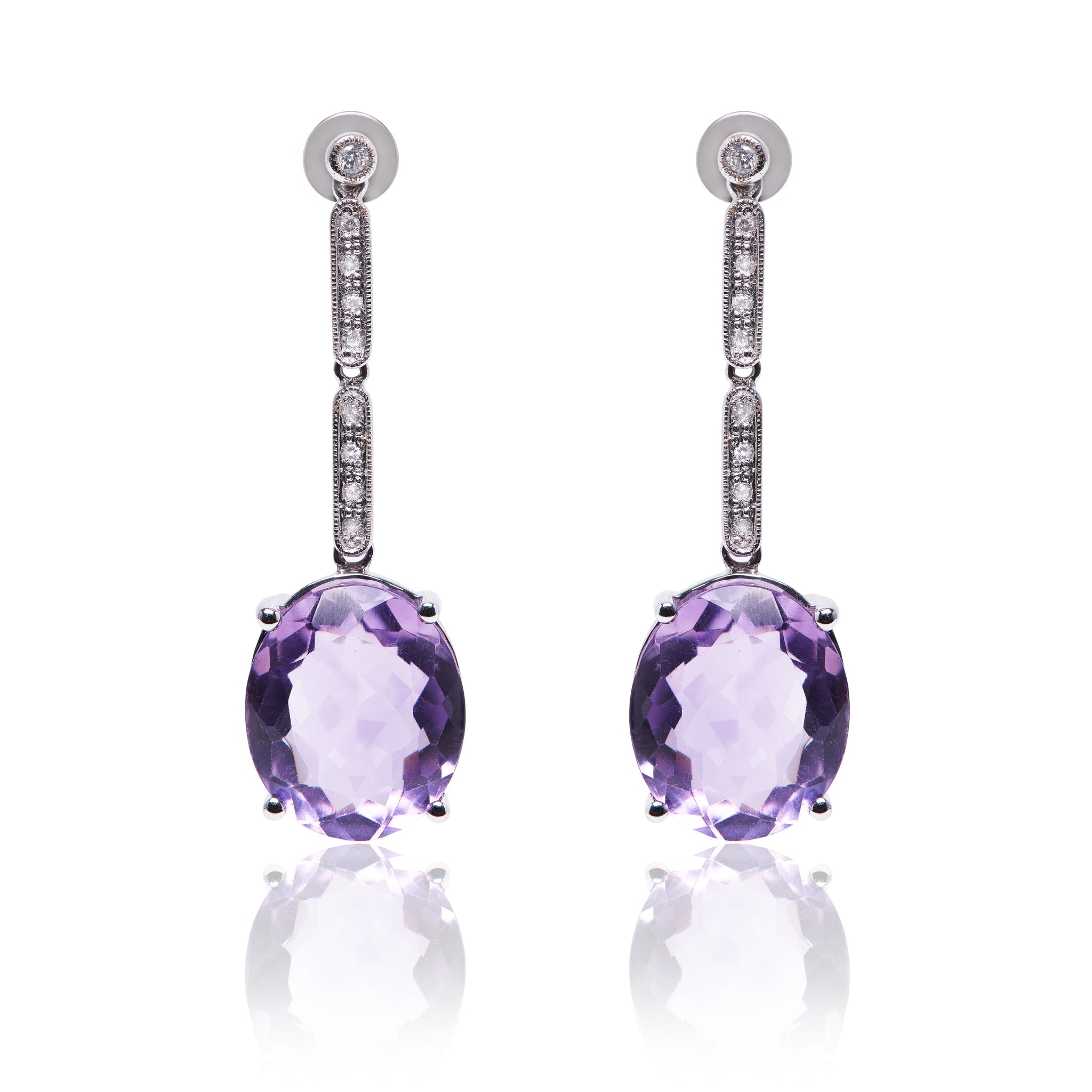 Amethyst and Diamond, Lina Earrings